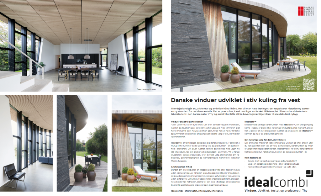 Artikel om kvalitetsvinduer fra idealcombi i elbæks liebhavermægler magasin 2025